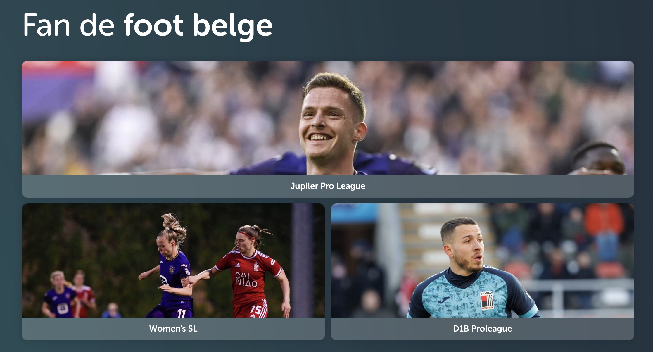 Les chaînes TV pour que les indépendants regardent le foot belge